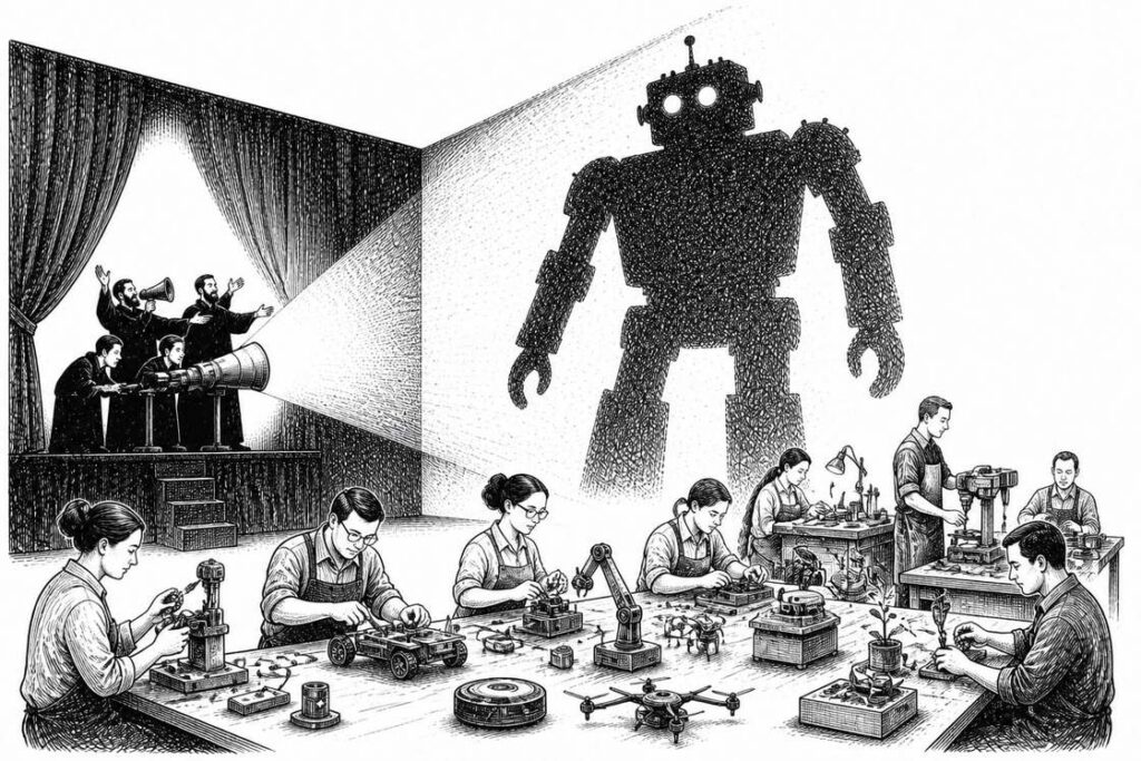 Cover illustration for Why everything you are being told about AGI and superintelligence is wrong.
