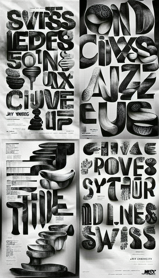 typographic poster, swiss, black and white
